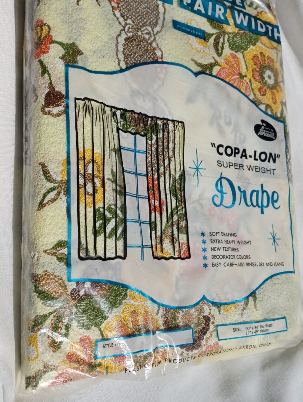 MCM "Copa-Lon" Super Weight Drape Curtain Panel - Floral Print